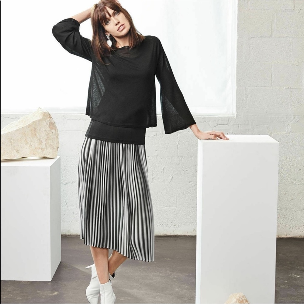 NWT Eileen Fisher Pleated Ombre Skirt Small NWT